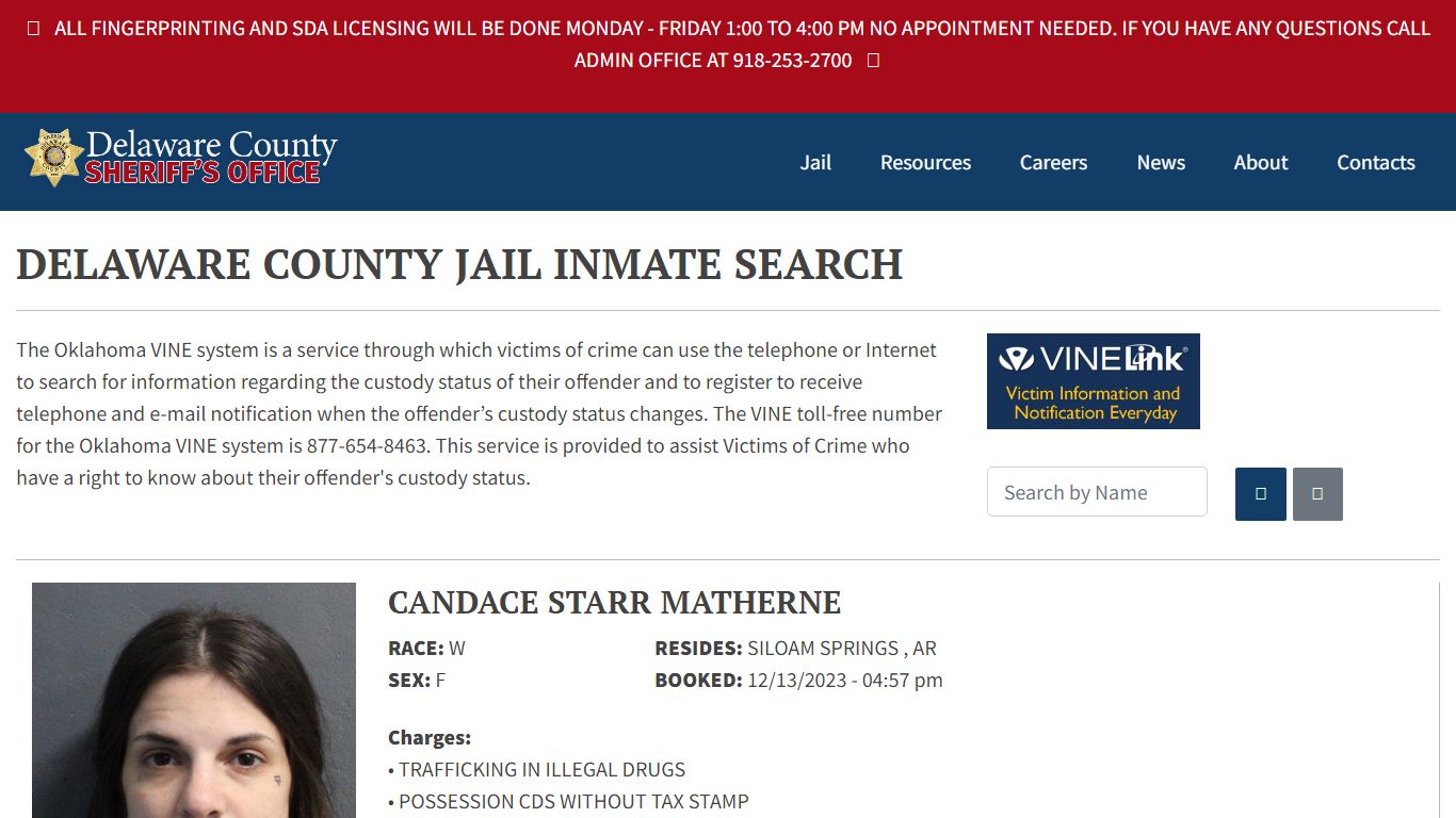 Inmate Search - Delaware County Sheriff's Office